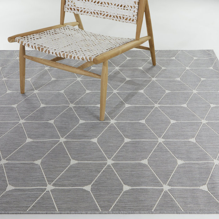 Corrigan Studio® Macsen Grey Geometric Indoor/Outdoor Area Rug